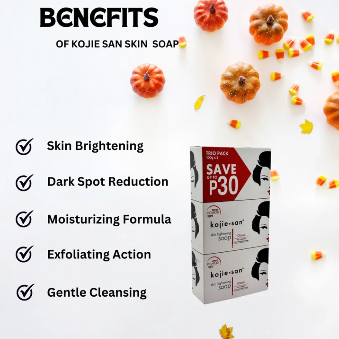 Kojie San Soap with Luminast Skin – Classic Whitening Trio Pack (3 × 100g)