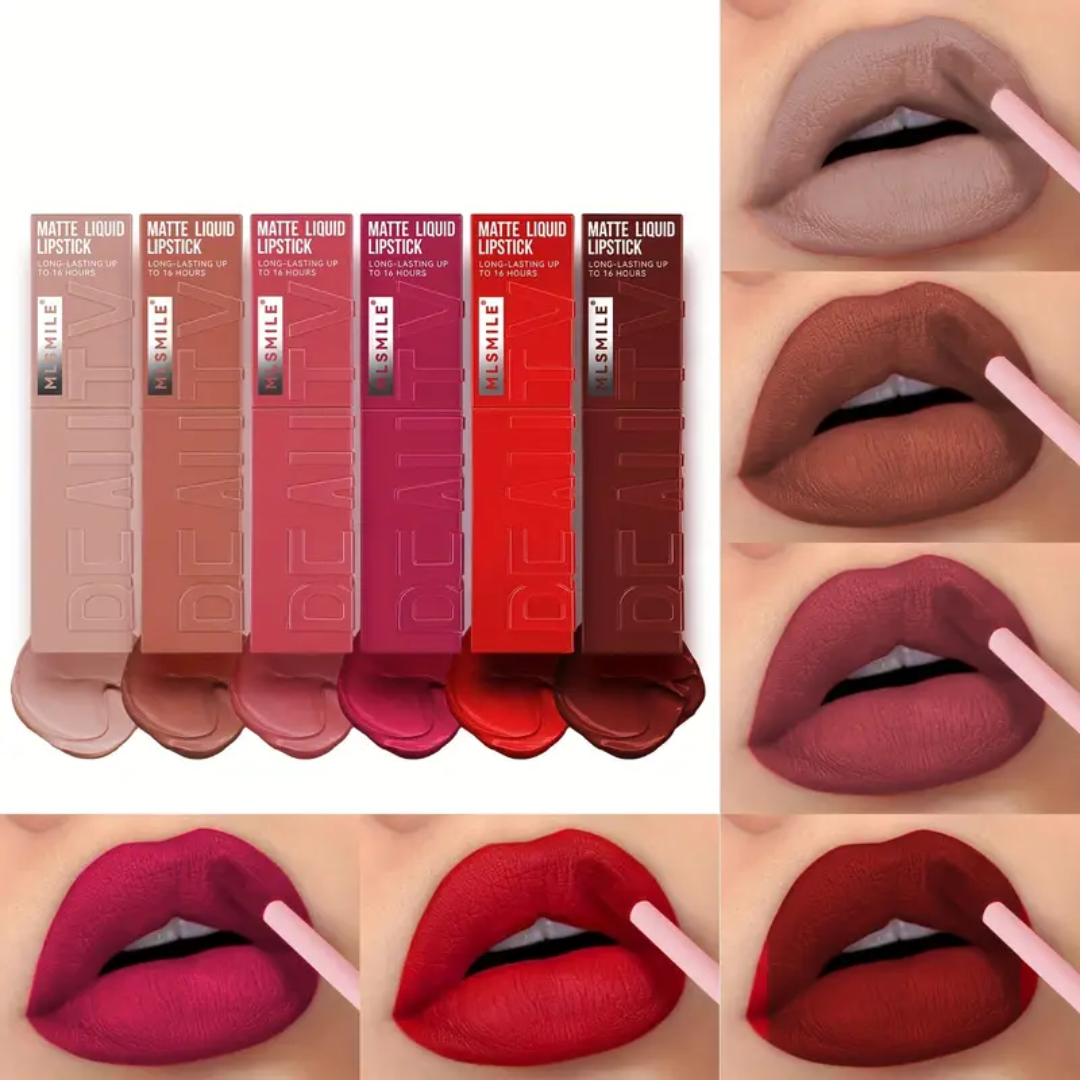 MLSMILE Matte Liquid Lipstick – Shade 06# Deep Red | 16-Hour Wear