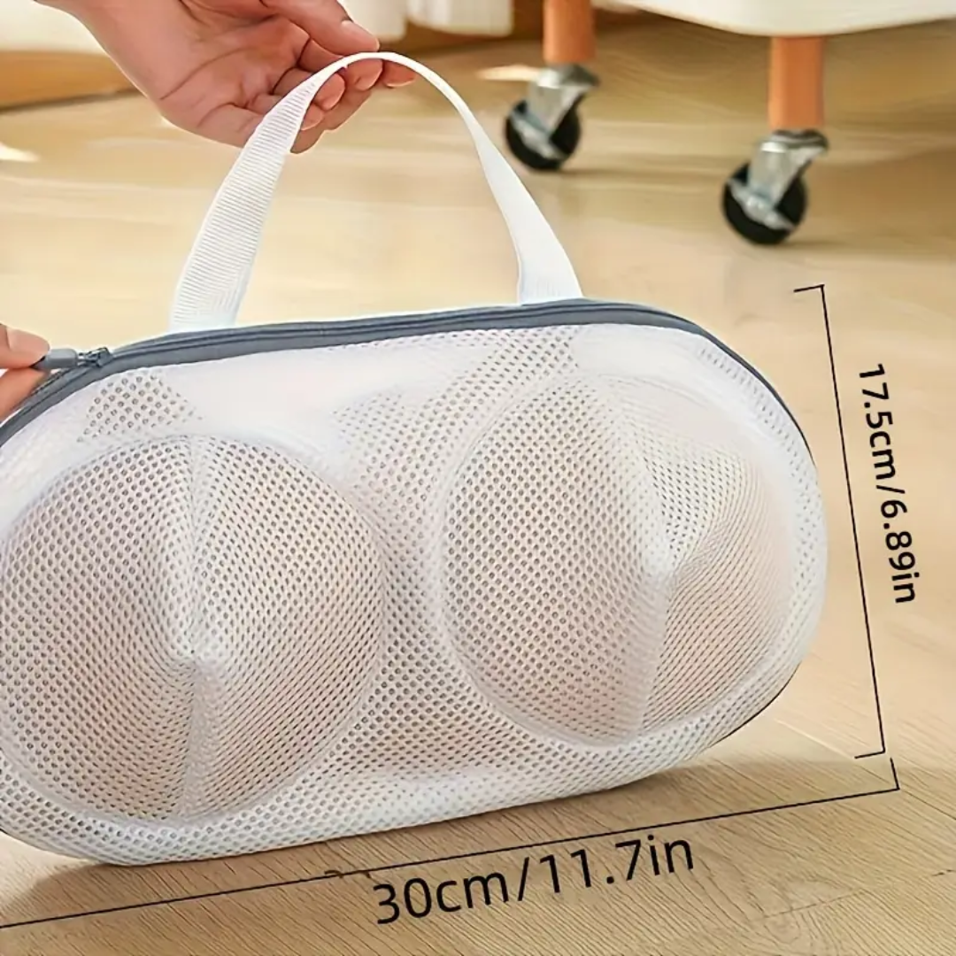 Double-Cup Bra Wash Bag – Mesh Lingerie Protector & Storage for Washing Machine