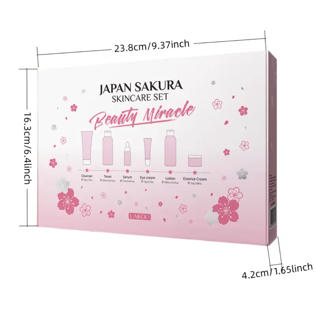 Japan Sakura Skincare Set – 6 in 1 Hydrating & Brightening Kit