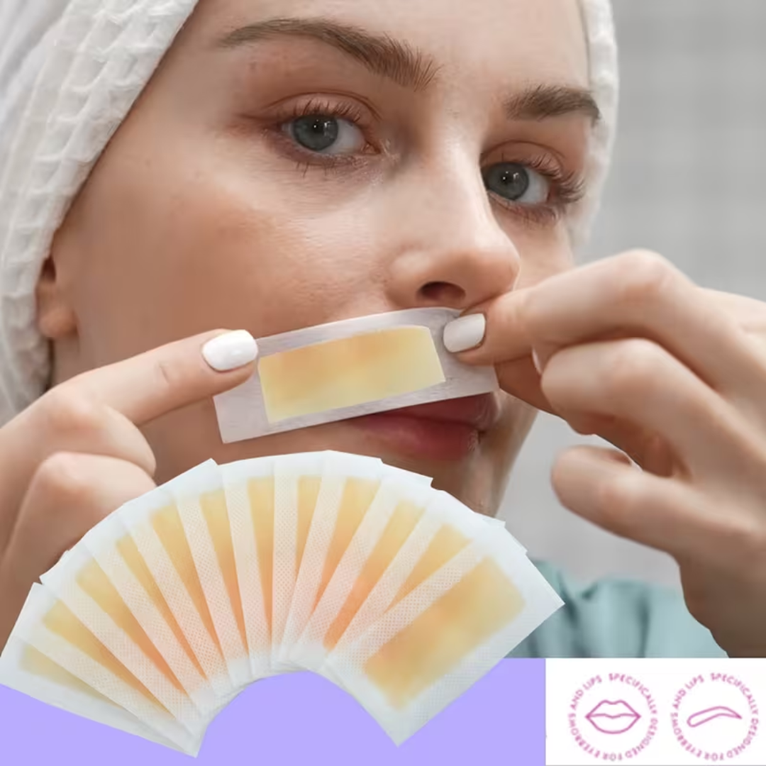 Facial Wax Strips for Upper Lip & Eyebrows – 20PCS Hair Removal Strips