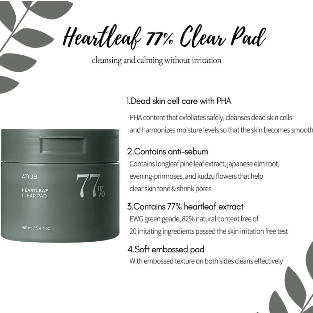 Anua Heartleaf 77% Clear Pad – 160ml (5.41 fl. oz) - Ethereal soul Collections