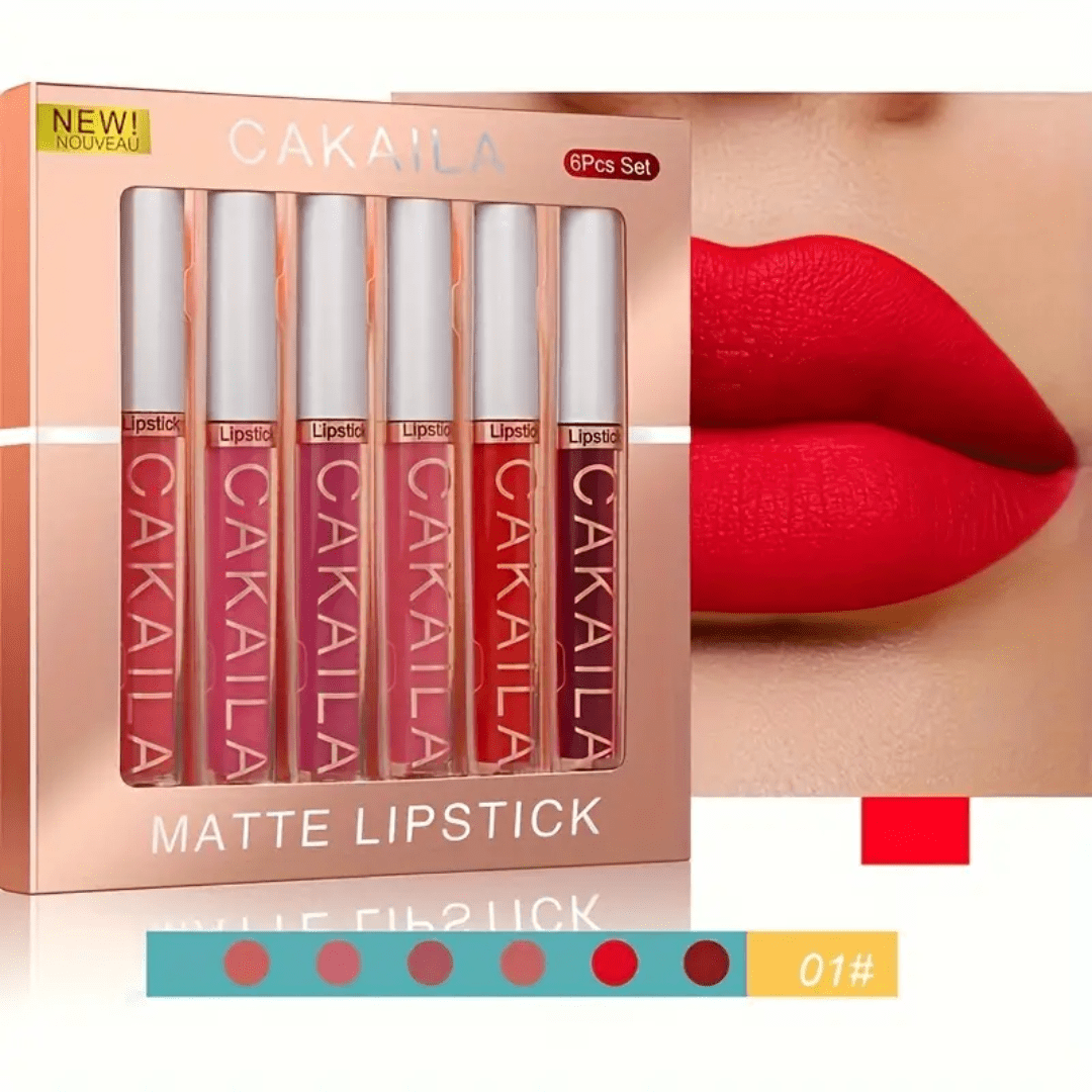 CAKAILA 6 - Piece Matte Liquid Lipstick Set – Long - Lasting, Waterproof, Smooth Finish - Ethereal soul Collections