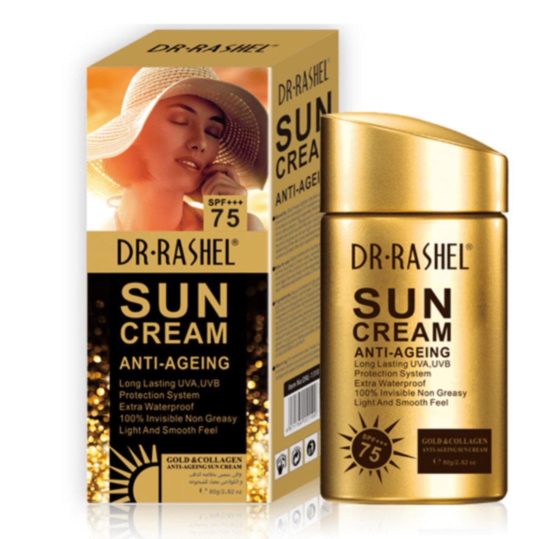 Dr Rashel Sun Cream Anti - Ageing – SPF 75 | Gold & Collagen Formula (80g) - Ethereal soul Collections