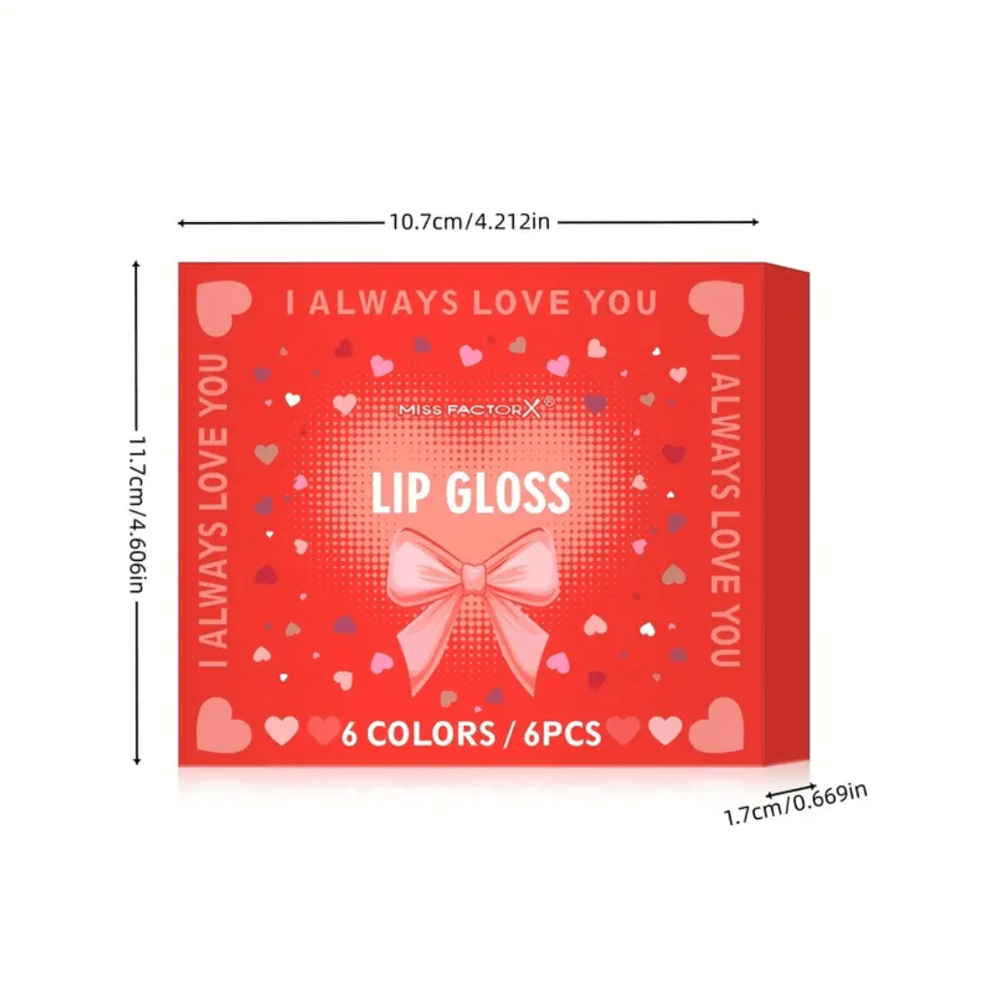 Miss Factor X “I Always Love You” Lip Gloss Set – 6 Colors / 6pcs | Collagen - Infused Gloss - Ethereal soul Collections