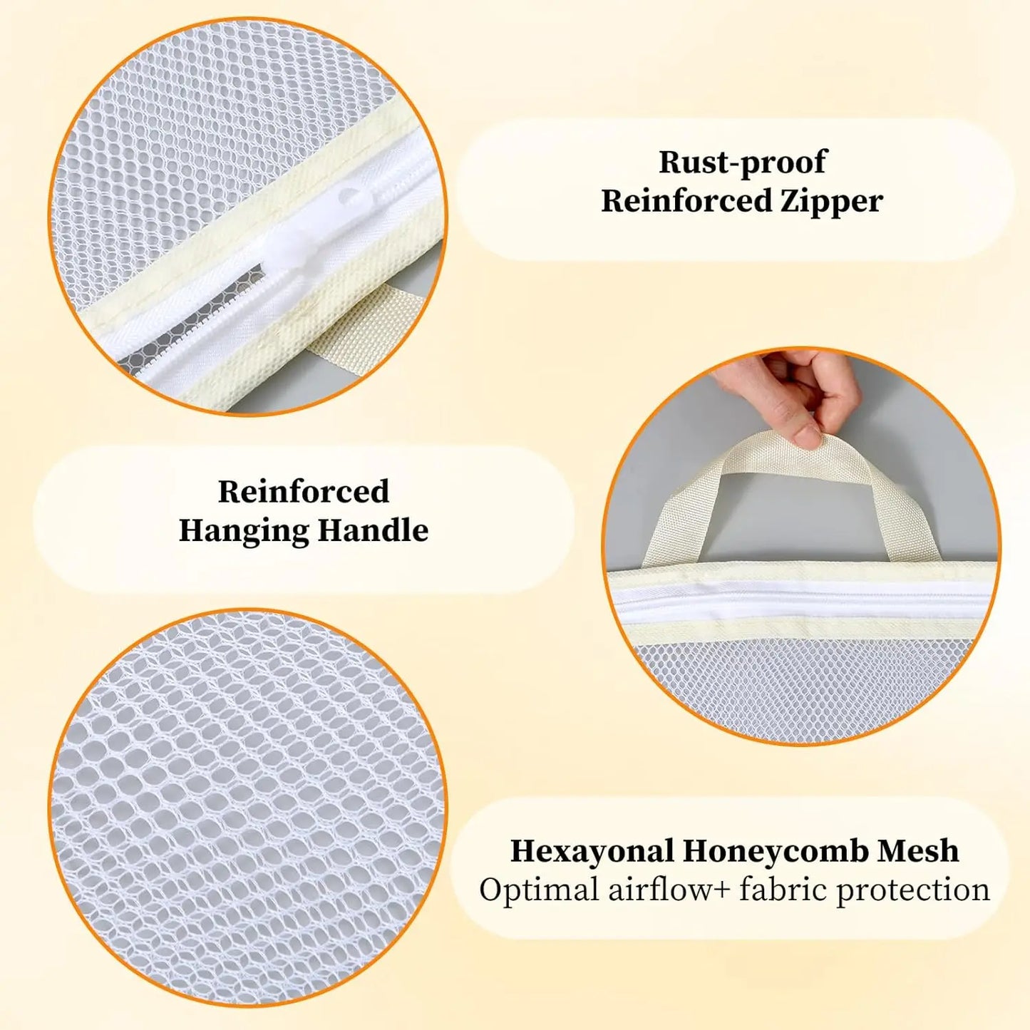 4PCS Laundry Mesh Bag Set with Handles – X-Large,Large, Medium & Small Washing Bags for Clothes & Delicates