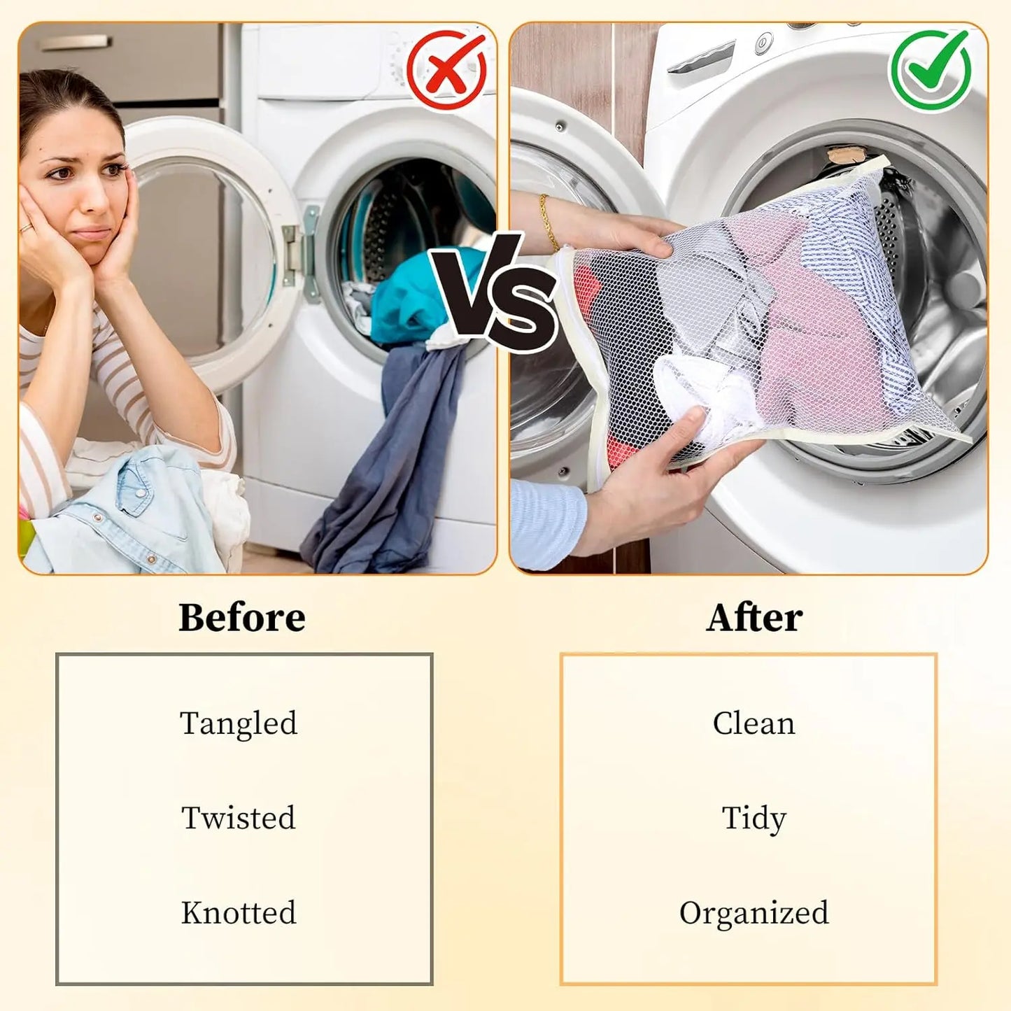 4PCS Laundry Mesh Bag Set with Handles – X-Large,Large, Medium & Small Washing Bags for Clothes & Delicates