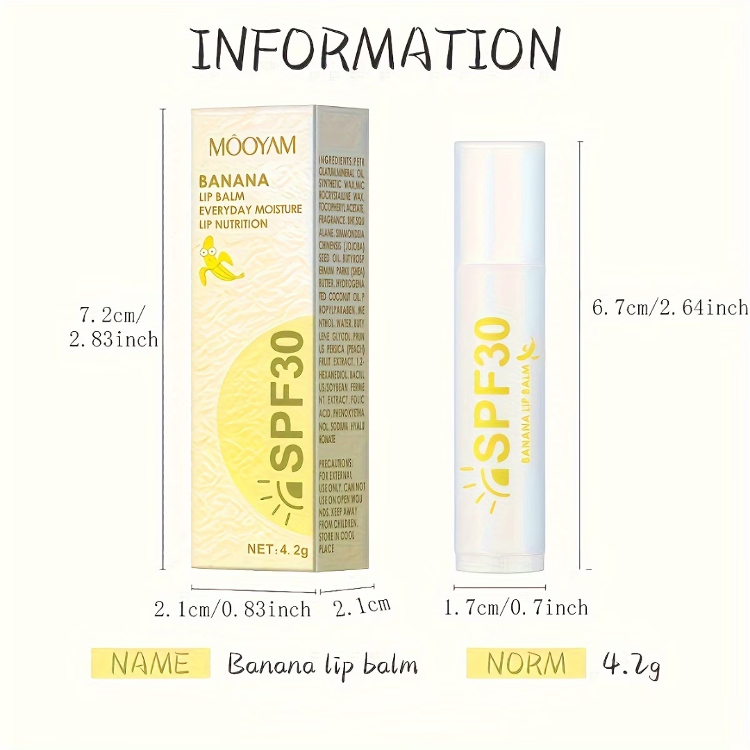 Banana Lip Balm SPF 30 – Everyday Moisture & Protection