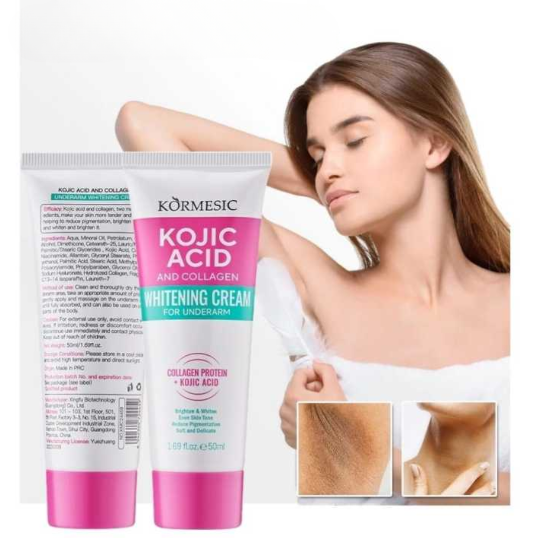 Kormesic Kojic Acid & Collagen Whitening Cream – Underarm Brightening (50ml)