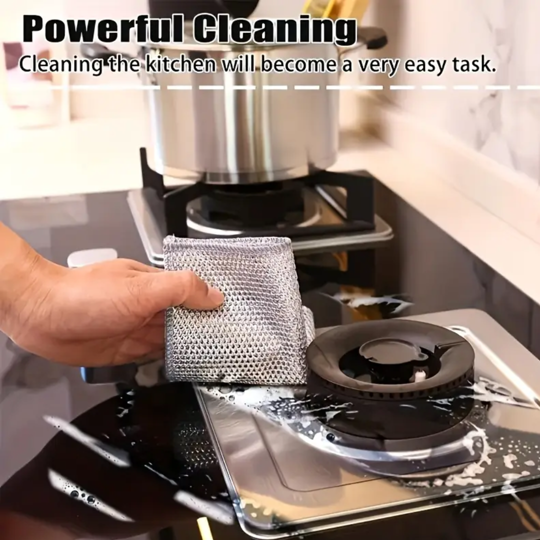 Double-Layer Wire Dishcloth – 5 pcs (Upgraded & Durable)