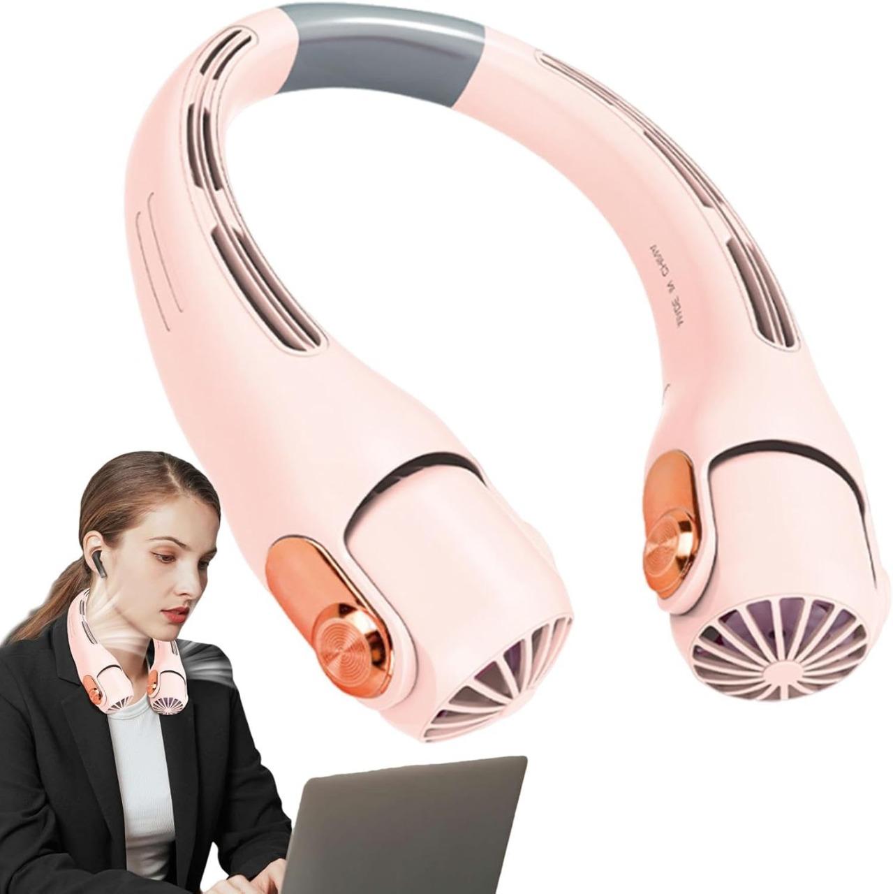 Portable Hanging Pink Neck Fan