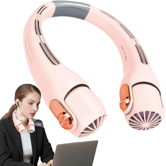 Portable Hanging Pink Neck Fan