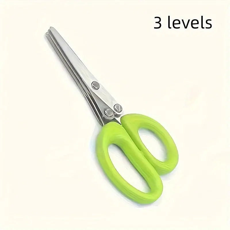 Multi-Blade Herb Scissors – 3-Layer Stainless Steel Cutter