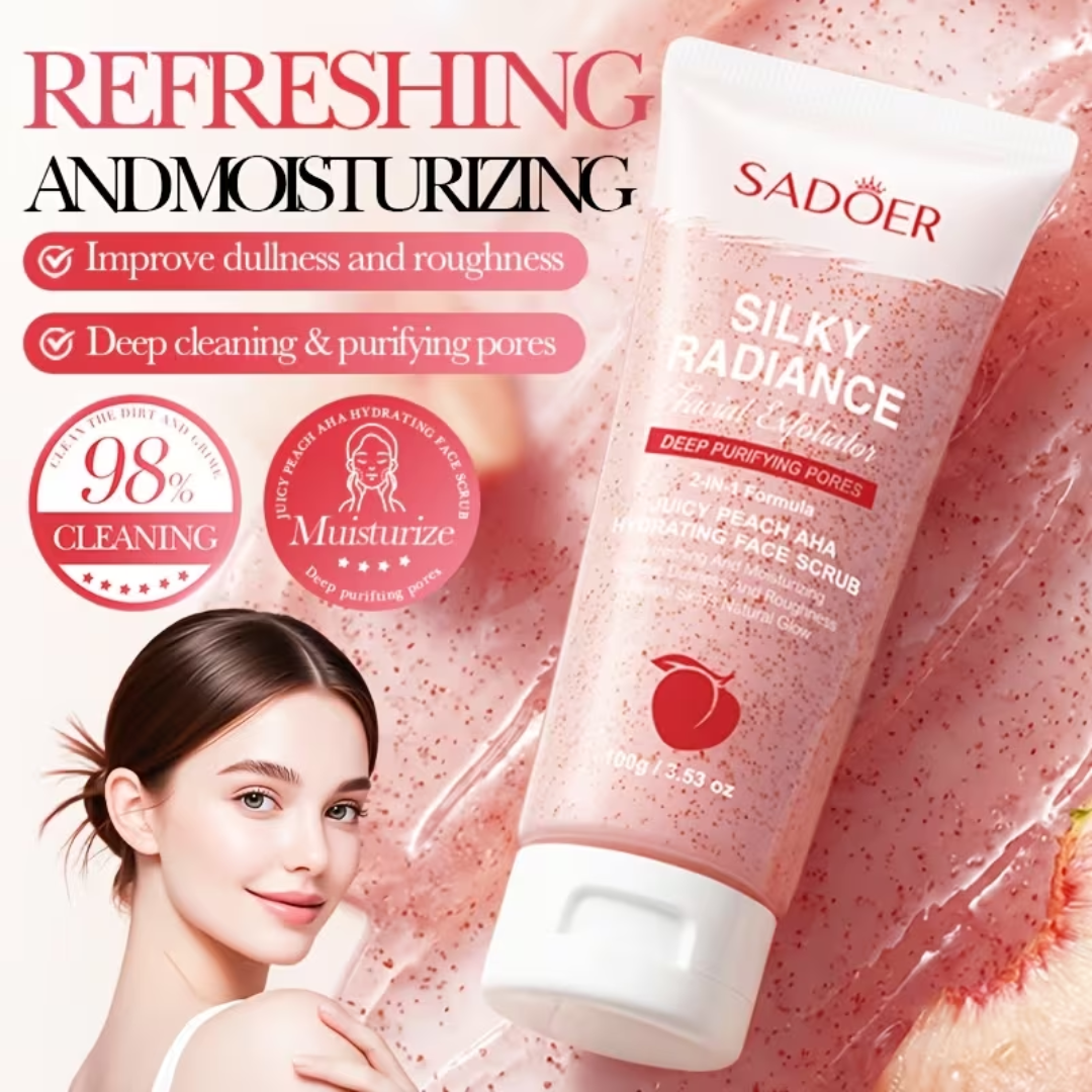 SADOER Silky Radiance Peach Face Scrub – 100g