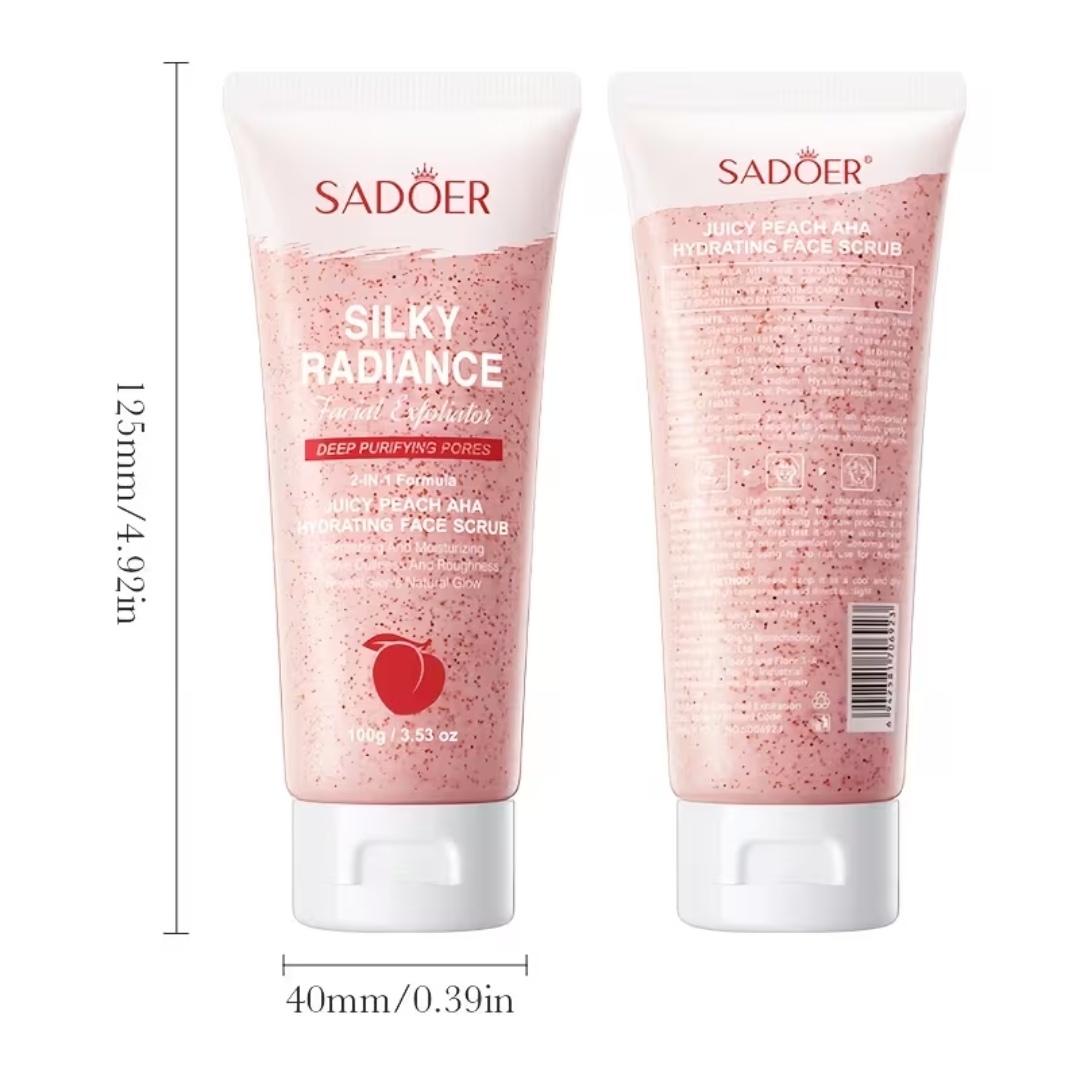 SADOER Silky Radiance Peach Face Scrub – 100g