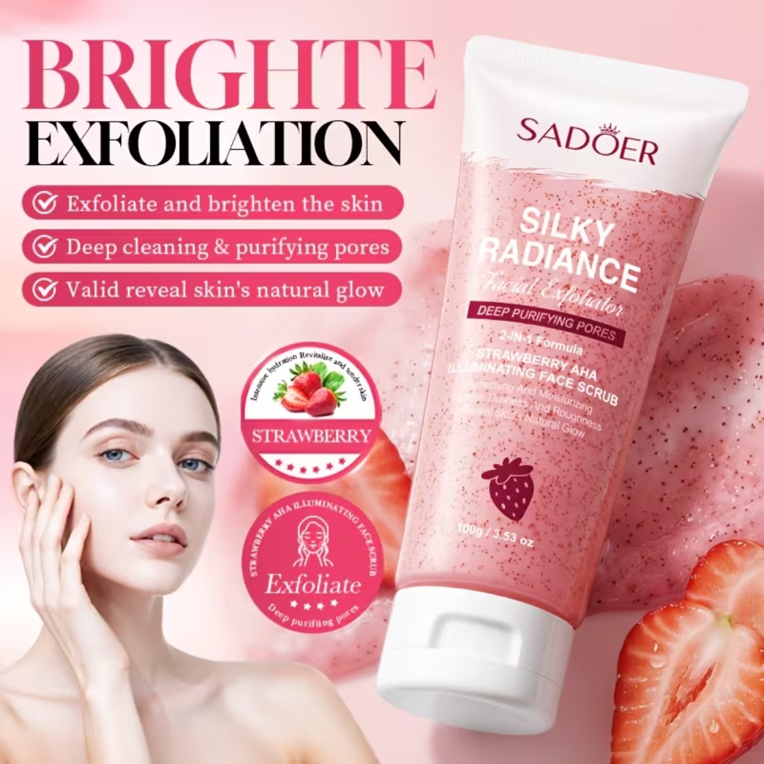 SADOER Silky Radiance Strawberry Face Scrub – 100g