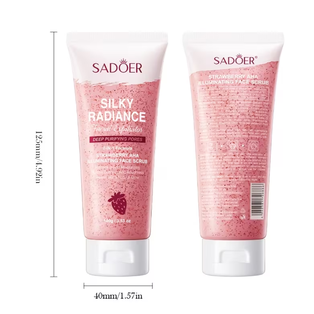 SADOER Silky Radiance Strawberry Face Scrub – 100g