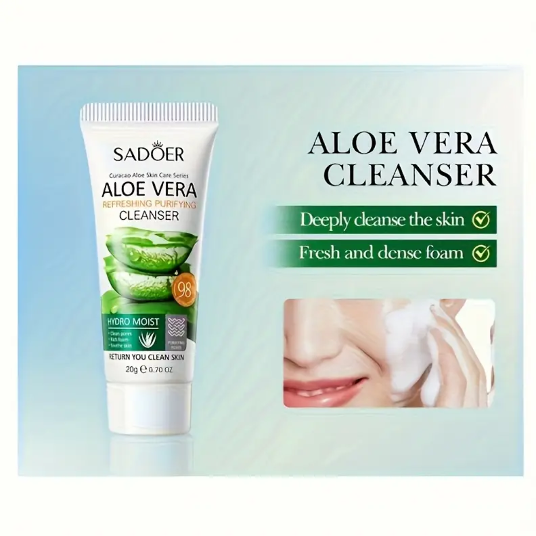 SADOER Aloe Vera Skincare Set – Cleanser, Face Toner & Moisturizing Gel (3pcs)