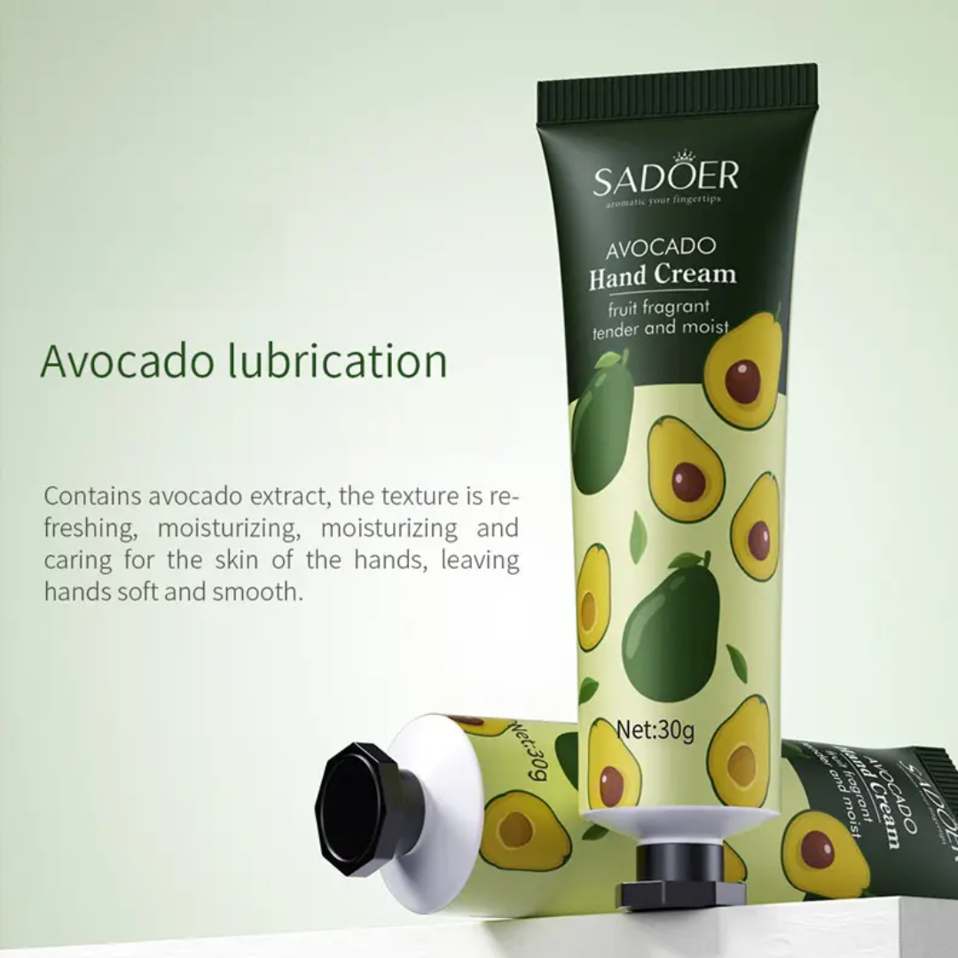 SADOER Fruit Hand Cream Set – Avocado, Lemon & Grapefruit (3pcs × 30g)