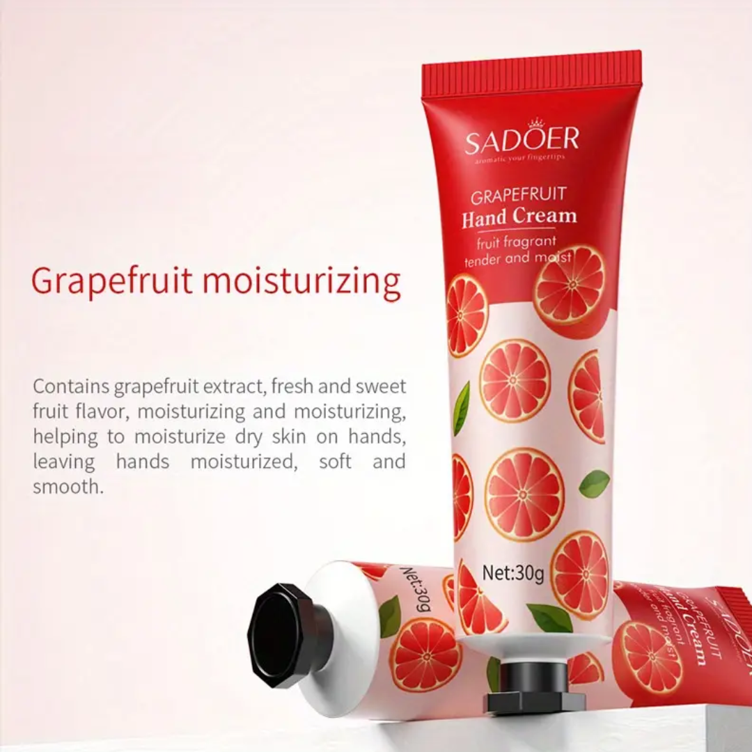 SADOER Fruit Hand Cream Set – Avocado, Lemon & Grapefruit (3pcs × 30g)