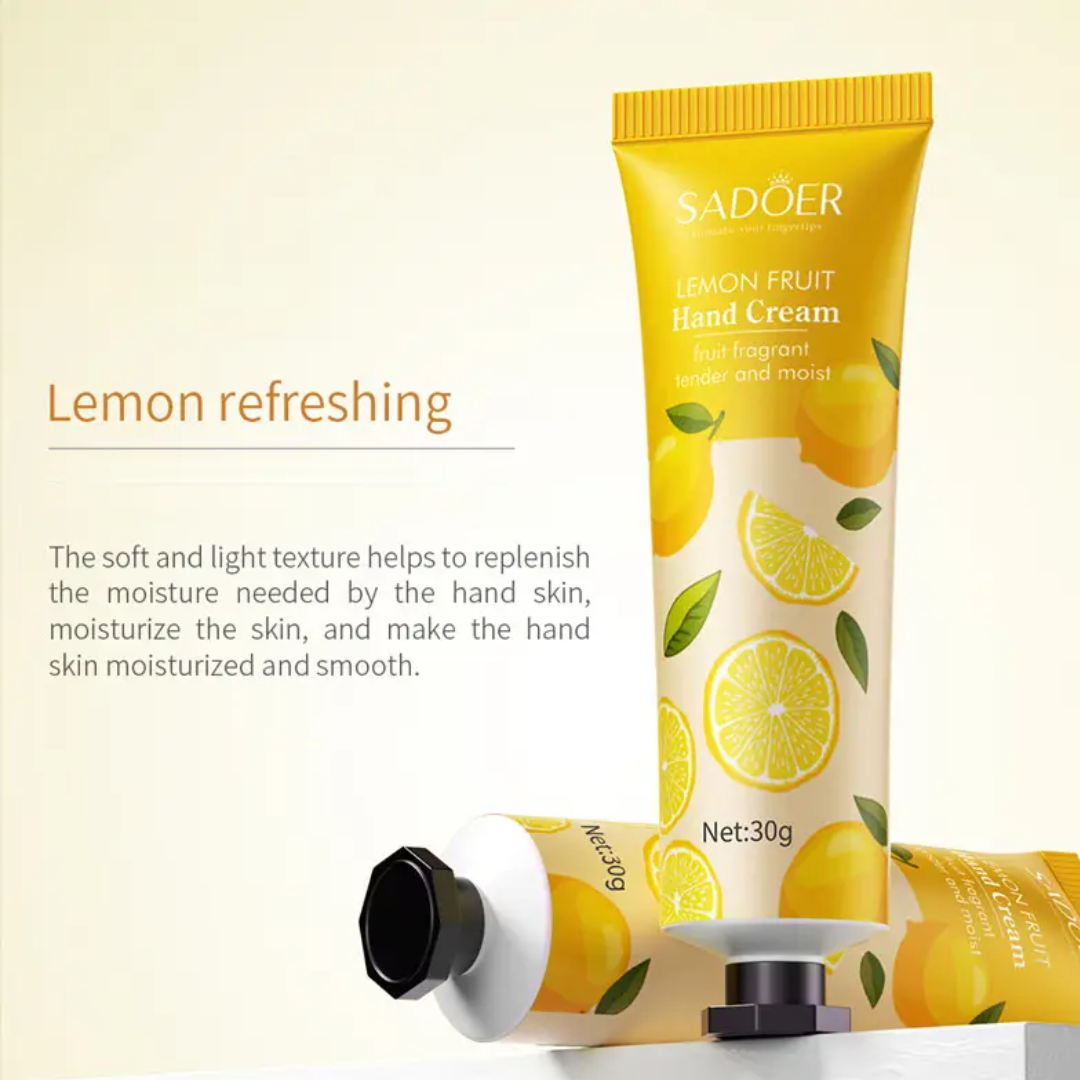 SADOER Fruit Hand Cream Set – Avocado, Lemon & Grapefruit (3pcs × 30g)