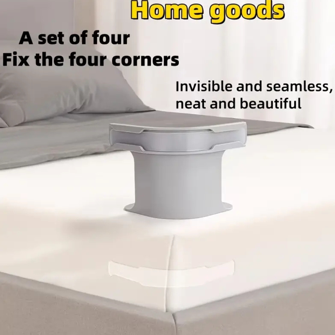 4pcs Bed Sheet Grippers – Mattress Holder Clips for Tight & Wrinkle-Free Sheets