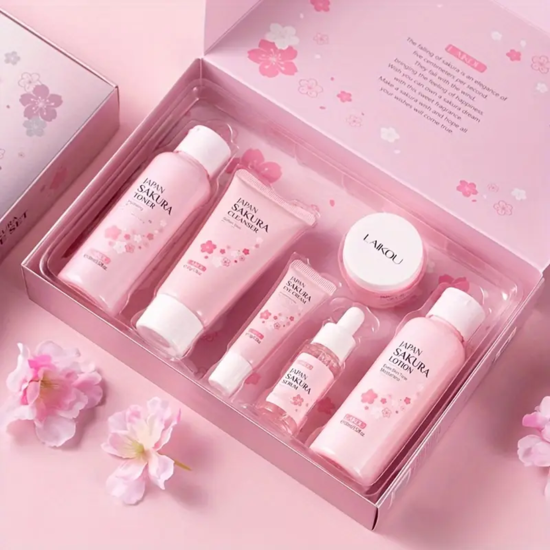 Japan Sakura Skincare Set – 6 in 1 Hydrating & Brightening Kit