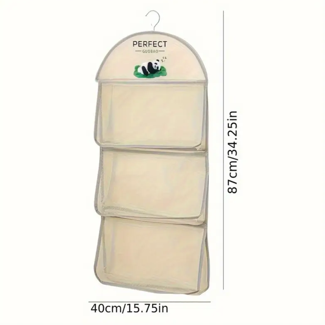3-Layer Hanging Mesh Closet Organizer – Wardrobe Storage Bag with Hook