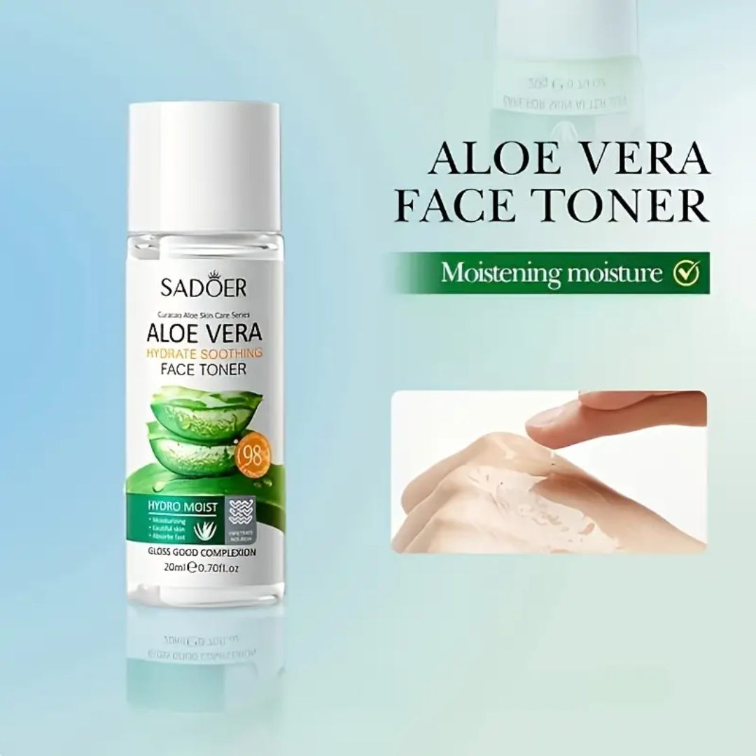 SADOER Aloe Vera Skincare Set – Cleanser, Face Toner & Moisturizing Gel (3pcs)