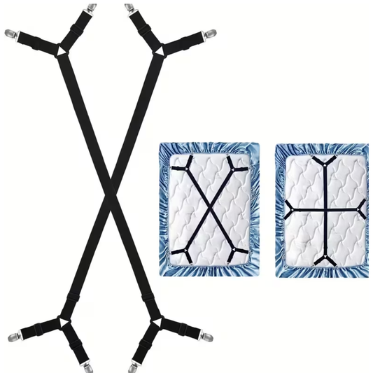 Adjustable Bed Sheet Straps – 2PCS Mattress Corner Holder Clips (Anti-Slip Fasteners)