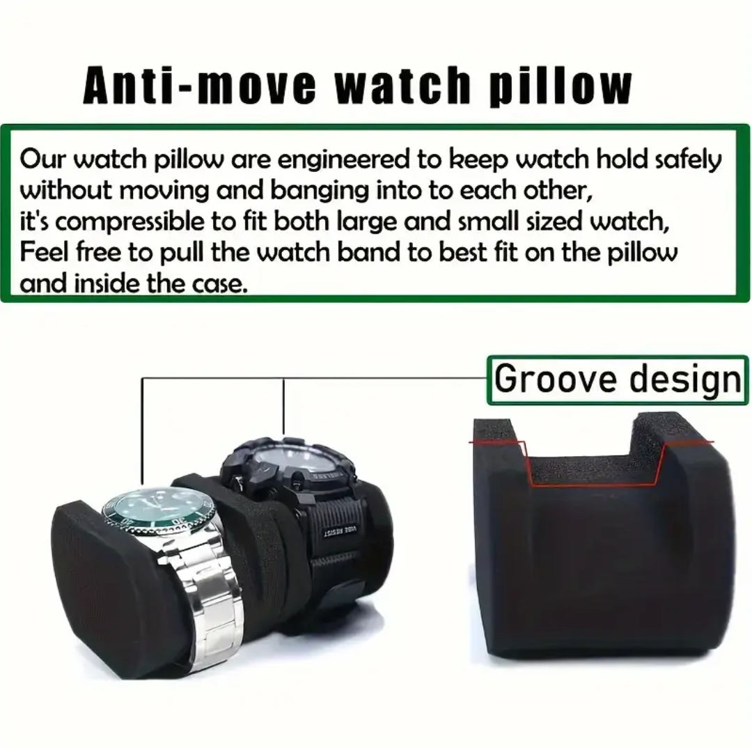 Compact Travel Watch Storage Bag – 2 Slot Protective Case (Watches Not Included)