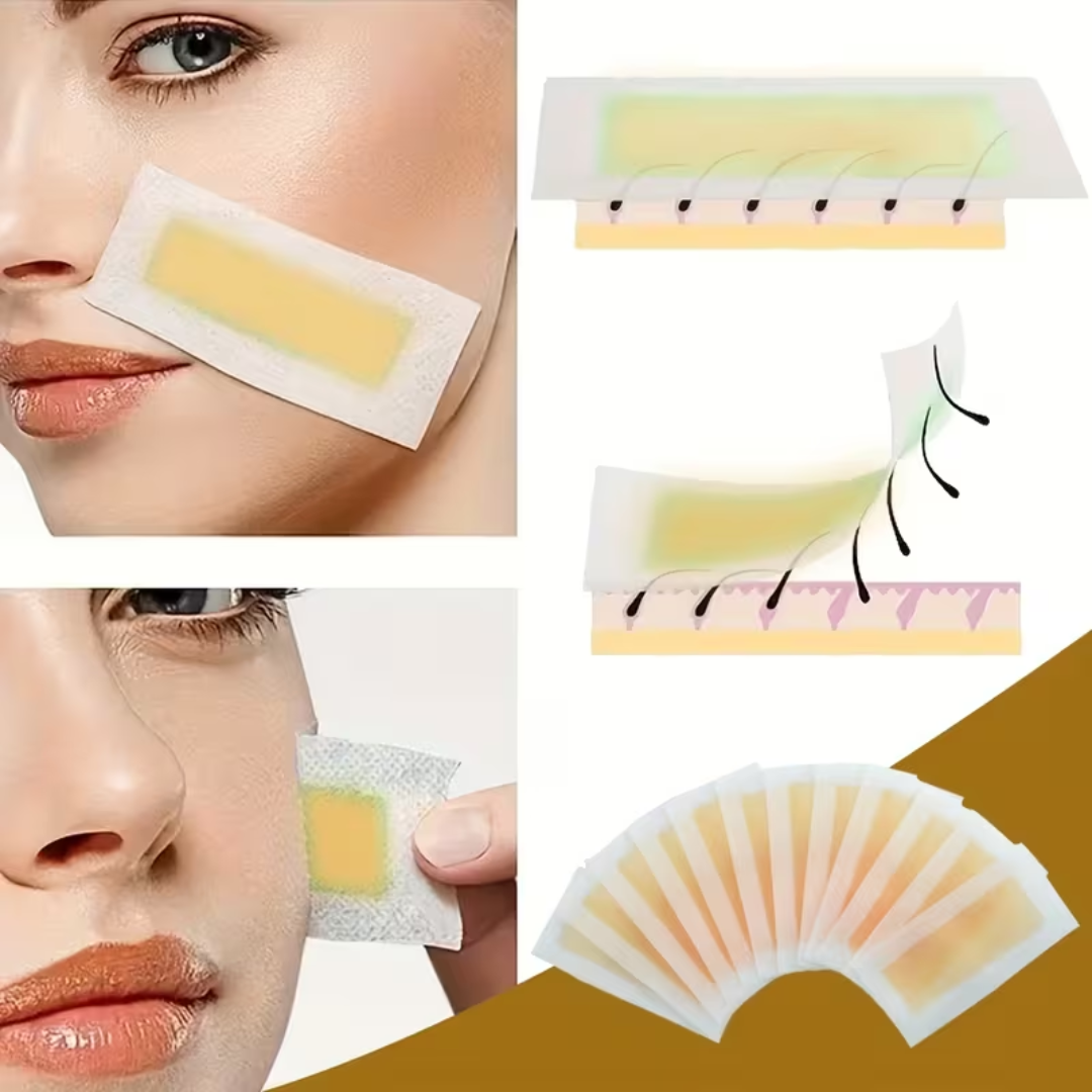 Facial Wax Strips for Upper Lip & Eyebrows – 20PCS Hair Removal Strips