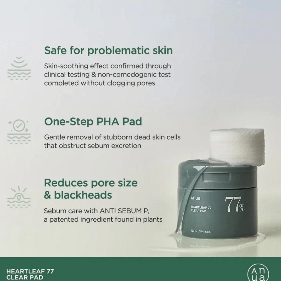 Anua Heartleaf 77% Clear Pad – 160ml (5.41 fl. oz) - Ethereal soul Collections