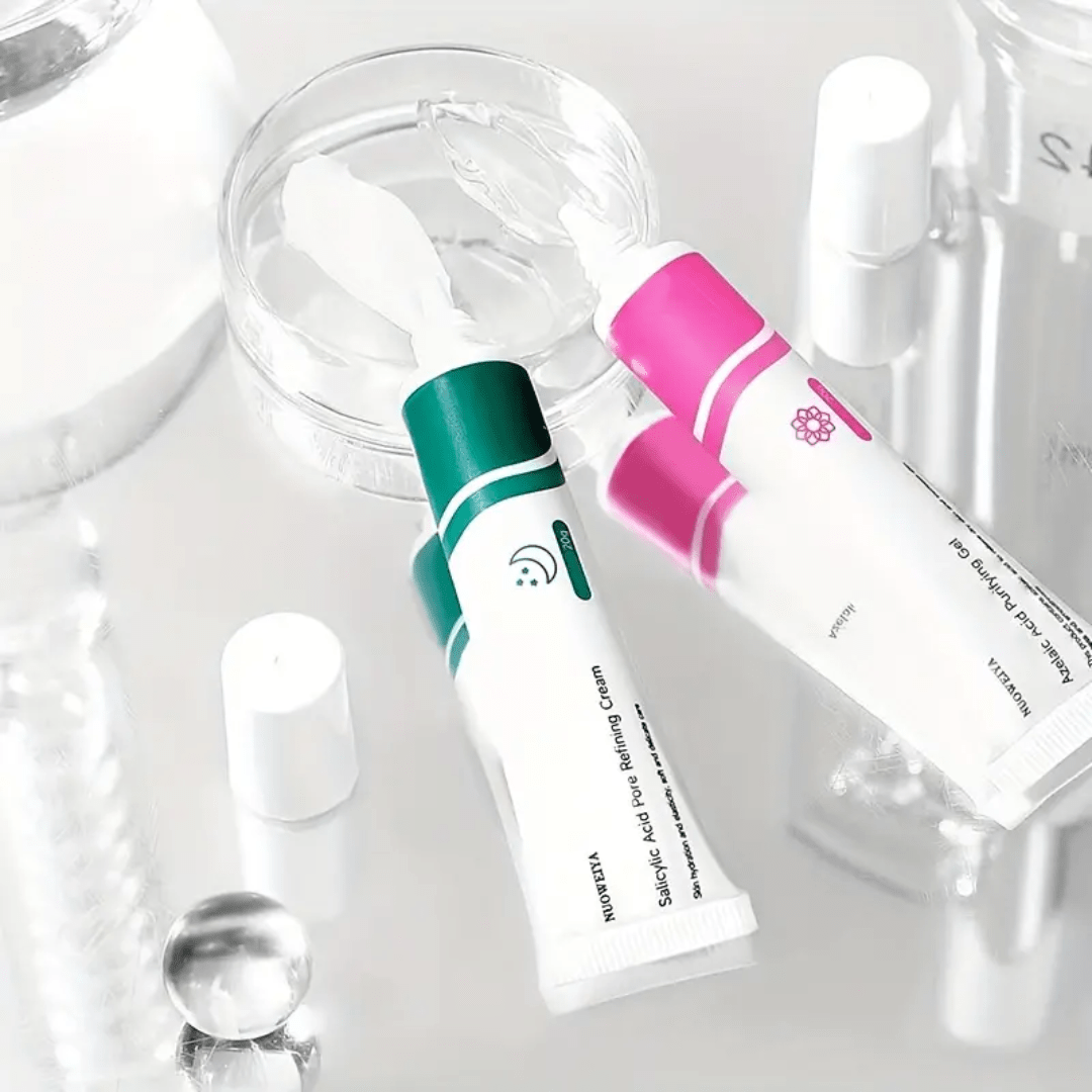 Azelaic & Salicylic Acid Duo – Daily Purifying Gel + Night Pore Refining Cream - Ethereal soul Collections