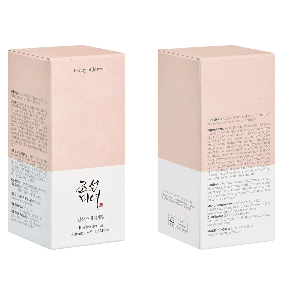 Beauty of Joseon Revive Serum – Ginseng + Snail Mucin (30ml) - Ethereal soul Collections