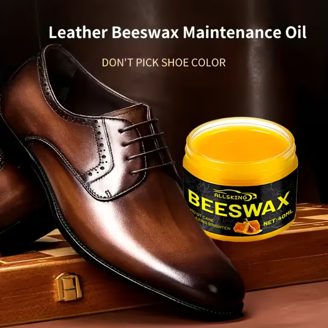 Beeswax Leather Care Cream with Sponge – Shoe & Bag Polish (40ml)