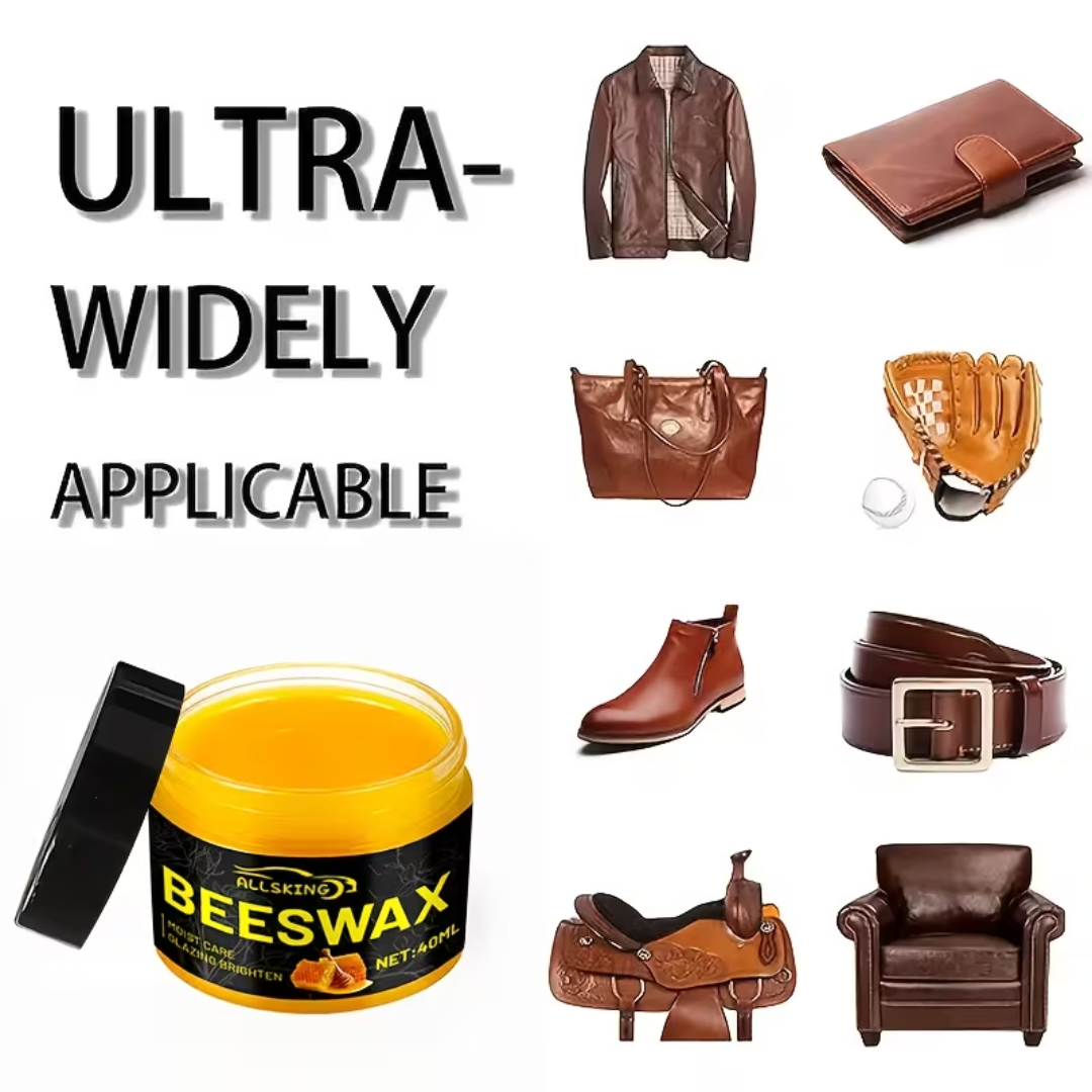 Beeswax Leather Care Cream with Sponge – Shoe & Bag Polish (40ml)