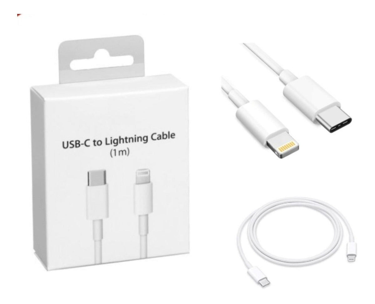 USB-C to Lightning Cable (1m) – Fast Charging and Data Sync for Apple Devices - White