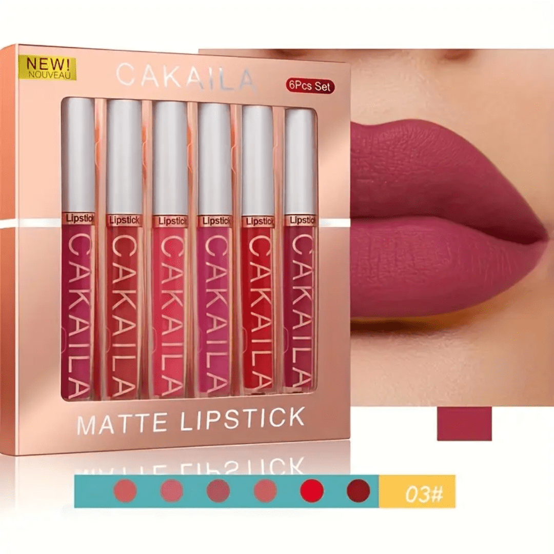 CAKAILA 6 - Piece Matte Liquid Lipstick Set – Long - Lasting, Waterproof, Smooth Finish - Ethereal soul Collections