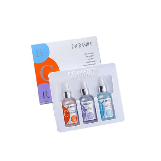 Dr Rashel 3 - in - 1 Serum Set – Retinol + Vitamin C + Hyaluronic Acid | Brightening & Anti - Aging Trio - Ethereal soul Collections