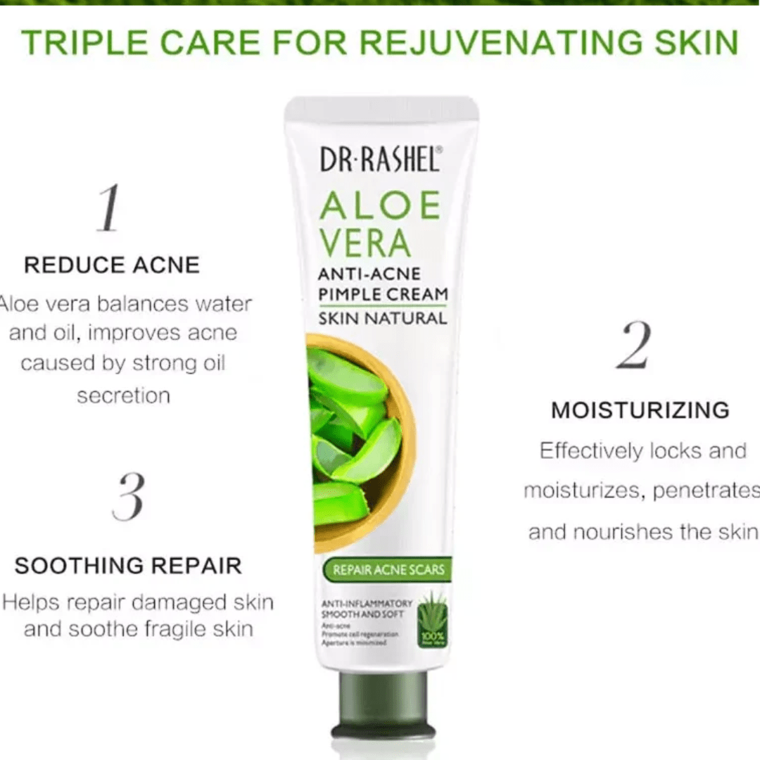 Dr Rashel Aloe Vera Anti - Acne Pimple Cream – Repair Acne Scars - Ethereal soul Collections