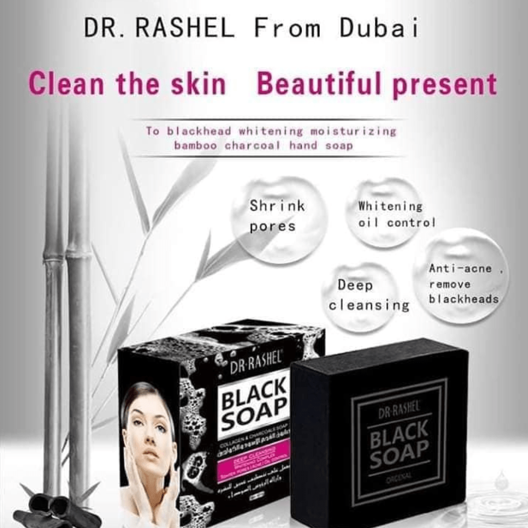 Dr. Rashel Black Soap – Collagen & Charcoal - Ethereal soul Collections