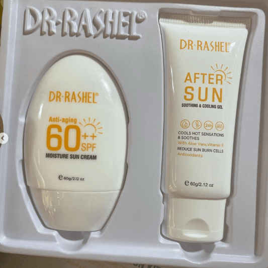 Dr Rashel Sun Care Duo – SPF 60++ Moisture Sun Cream & After Sun Cooling Gel (2 x 60g) - Ethereal soul Collections