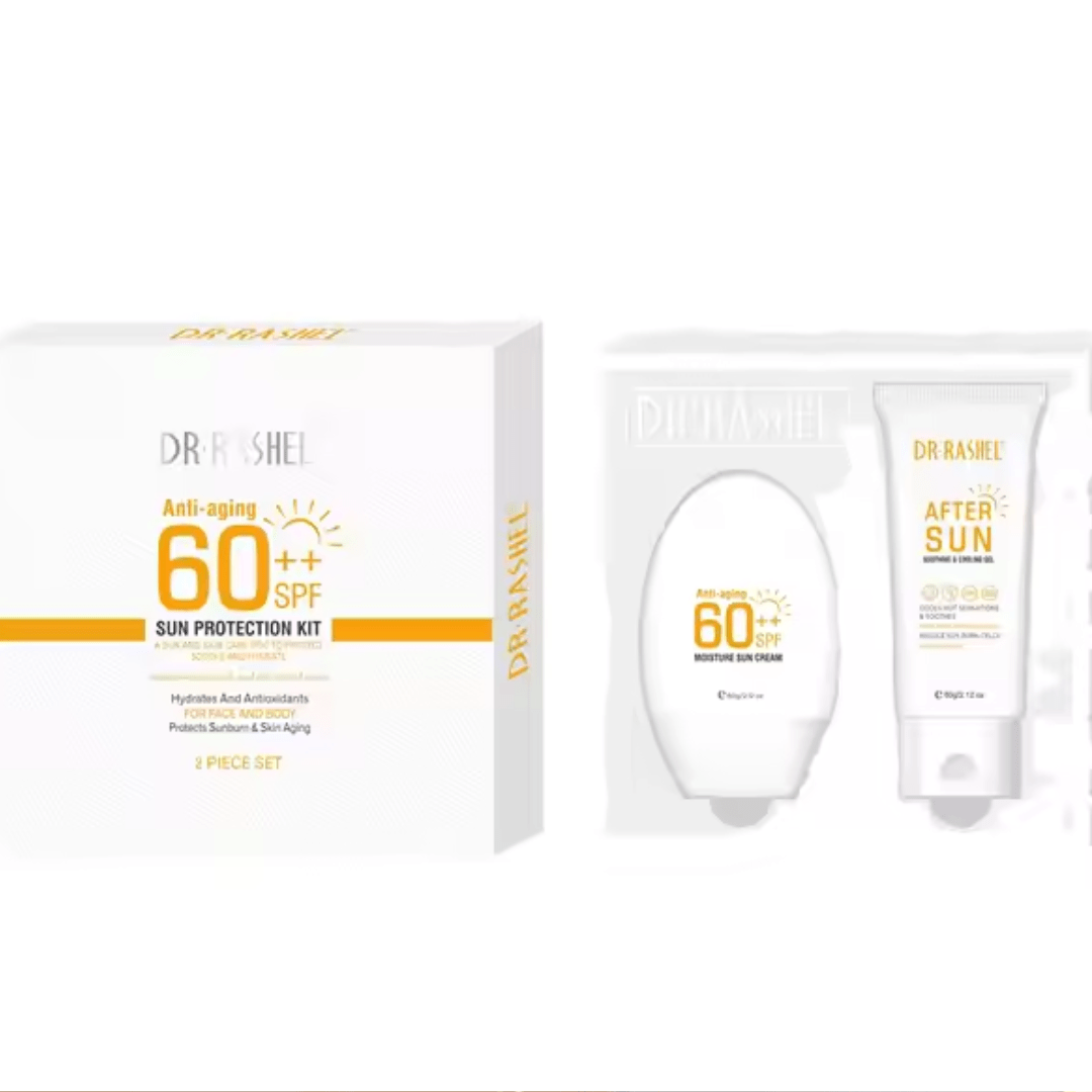 Dr Rashel Sun Care Duo – SPF 60++ Moisture Sun Cream & After Sun Cooling Gel (2 x 60g) - Ethereal soul Collections