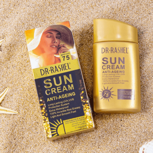 Dr Rashel Sun Cream Anti - Ageing – SPF 75 | Gold & Collagen Formula (80g) - Ethereal soul Collections