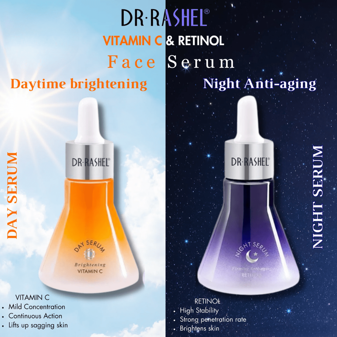 Dr Rashel Vitamin C & Retinol Day and Night Serum Set - Ethereal soul Collections