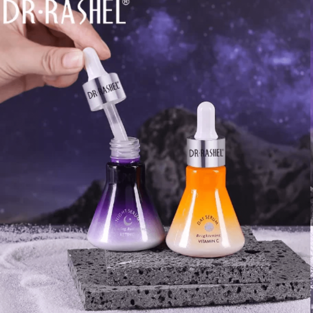 Dr Rashel Vitamin C & Retinol Day and Night Serum Set - Ethereal soul Collections