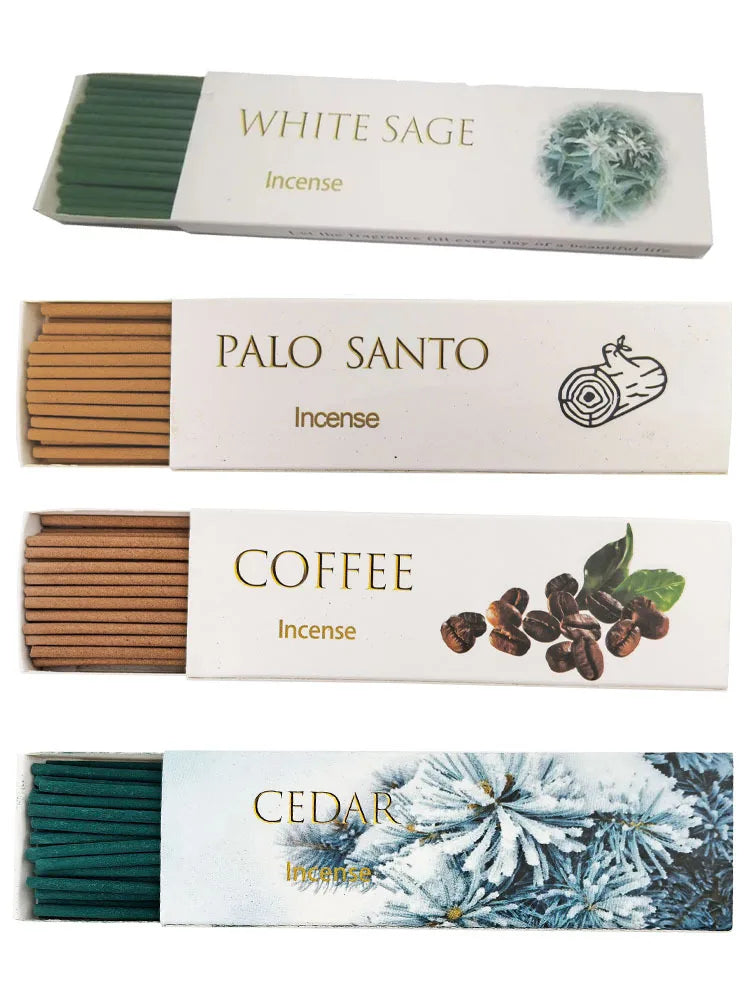 Natural Incense Sticks – White Sage / Palo Santo / Coffee / Cedar (Aromatic Incense)