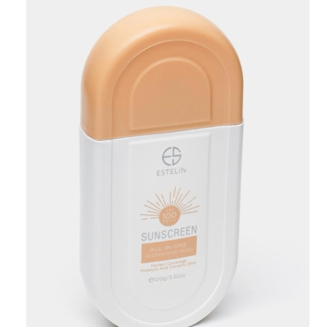 Estelin All - in - One Tinted Sunscreen SPF 100 PA+++ – Multi Defense, Perfect Coverage (100g) - Ethereal soul Collections
