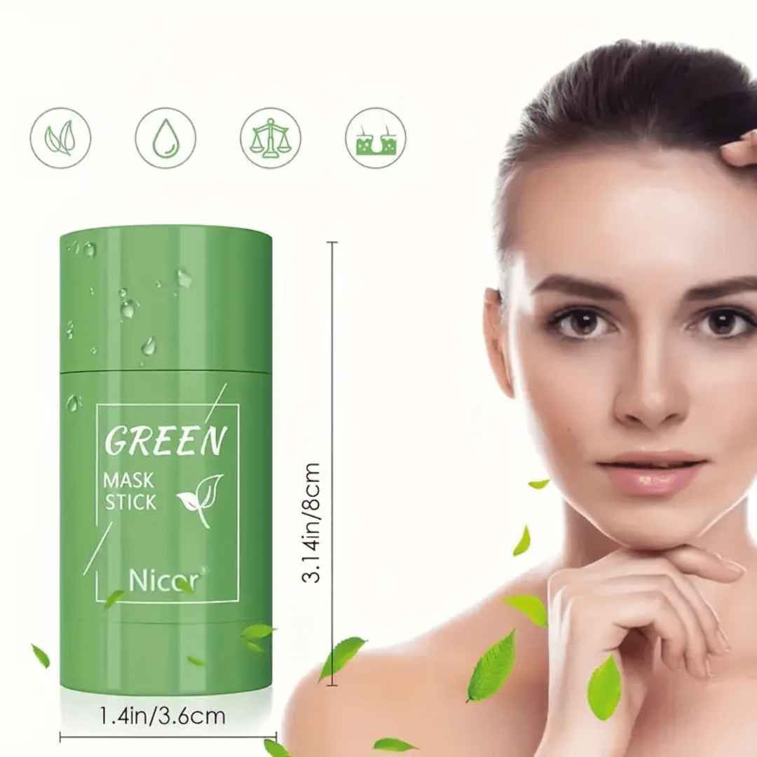 Green Tea Purifying Clay Mask Stick – Deep Cleansing & Oil Control by (40g) - Ethereal soul Collections